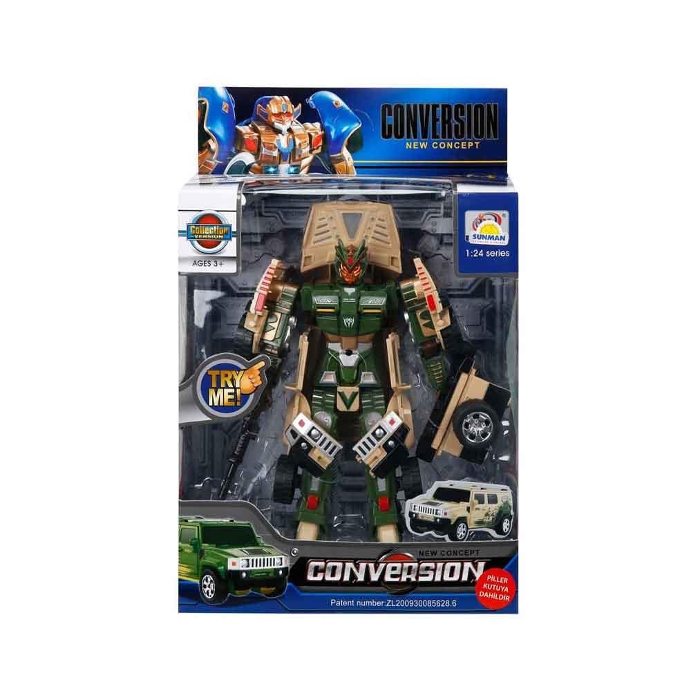 1:24 Sesli ve Işıklı Dönüşebilen Robot 22 cm