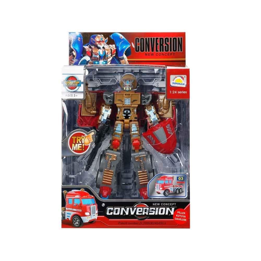 1:24 Sesli ve Işıklı Dönüşebilen Robot 22 cm