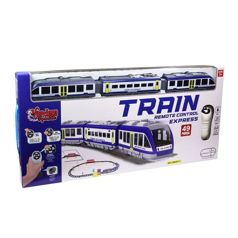 Vardem Uzaktan Kumandalı 49 Parça Işıklı Express Tren Seti 265 Cm
