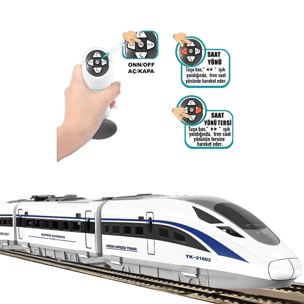 Vardem Uzaktan Kumandalı 49 Parça Işıklı Express Tren Seti 265 Cm