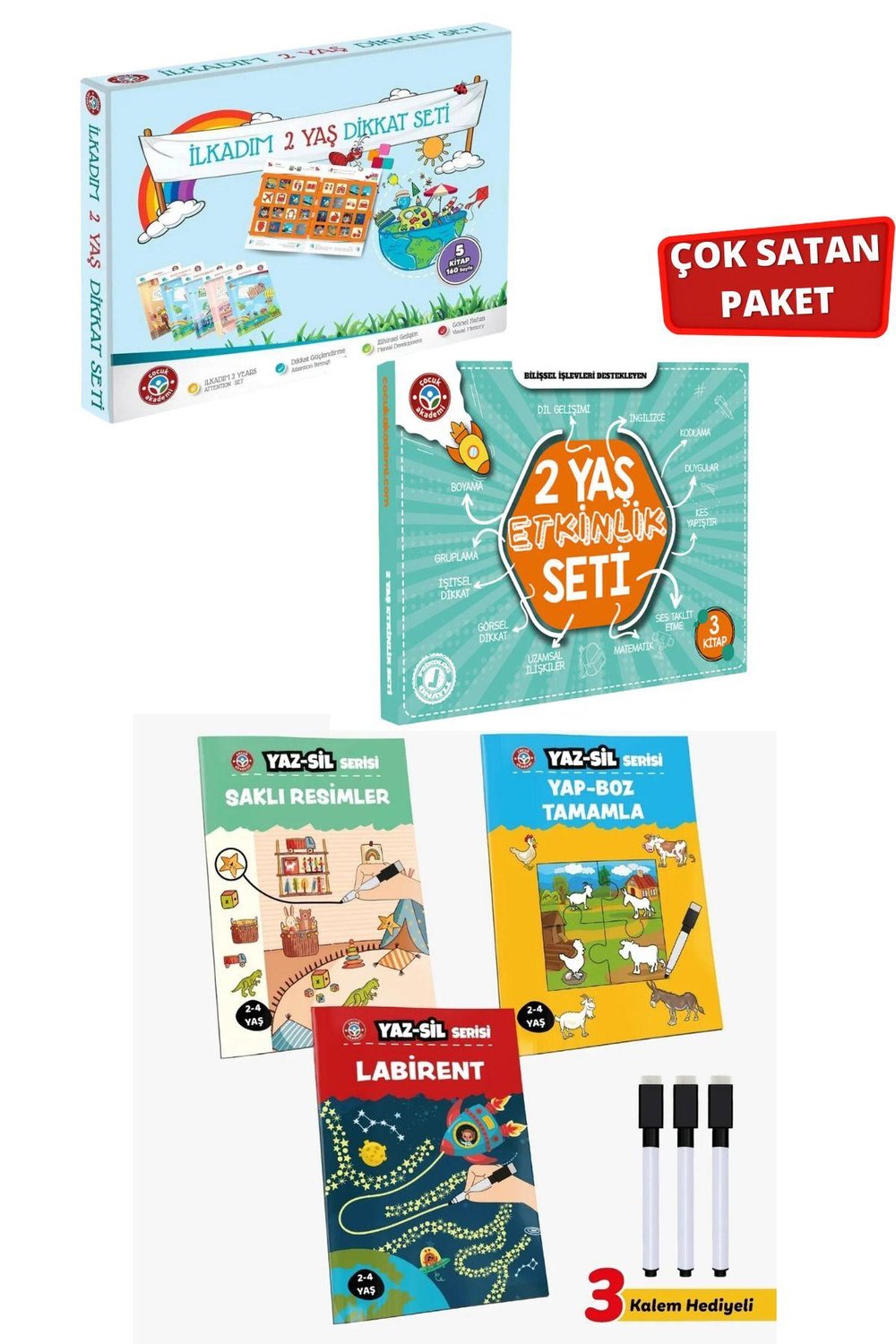 2 Yaş Dikkat-Etkinlik Seti ve Yaz Sil Serisi-1