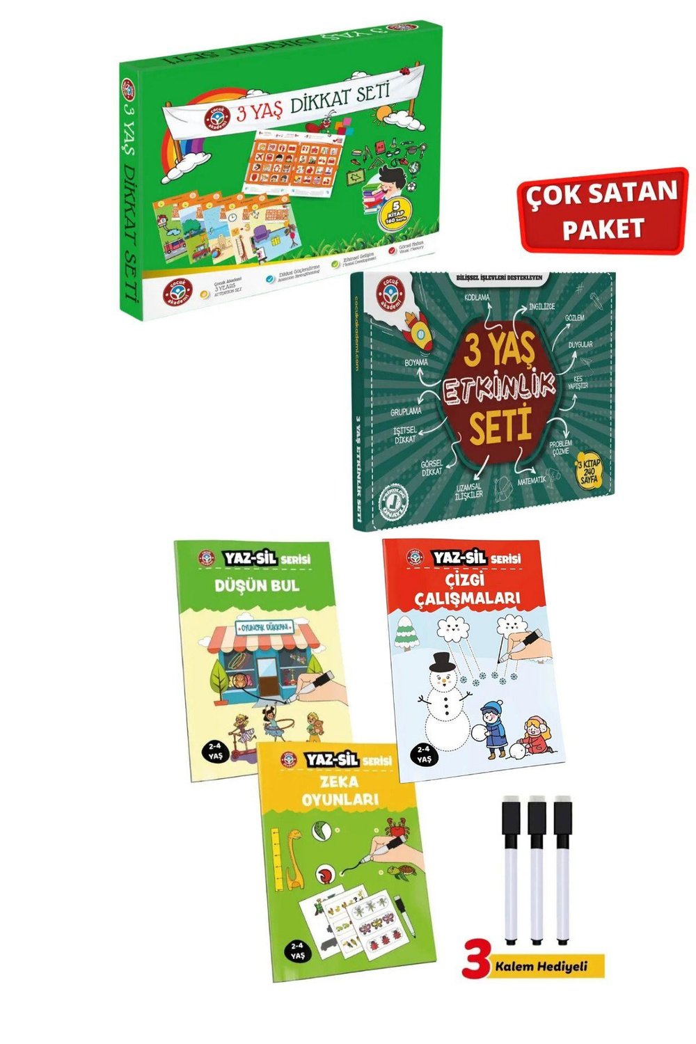 3 Yaş Dikkat-Etkinlik Seti ve Yaz Sil Serisi-2