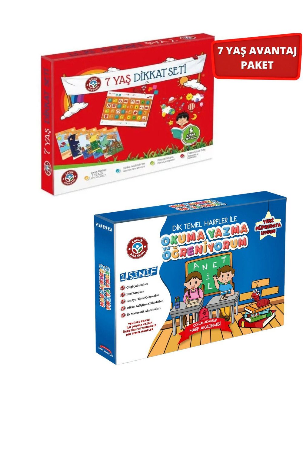 7 Yaş Dikkat Ve Okuma Yazma Öğreniyorum Seti Ikili Paket