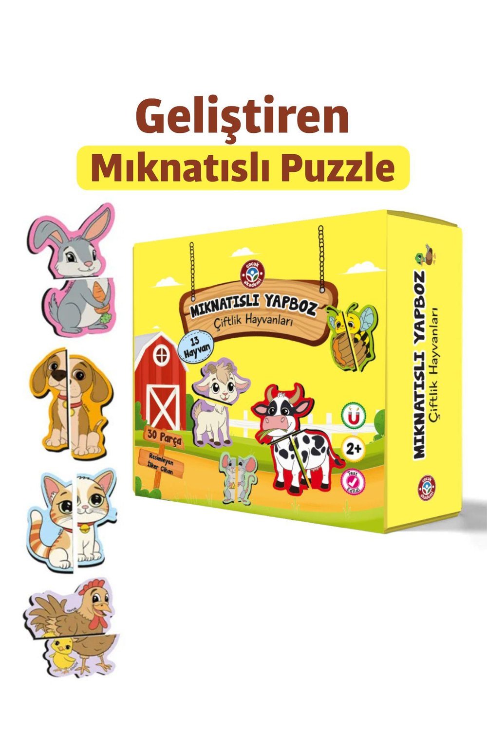 Çocuk Akademi Mıknatıslı Puzzle Serisi Çiftlik Hayvanları
