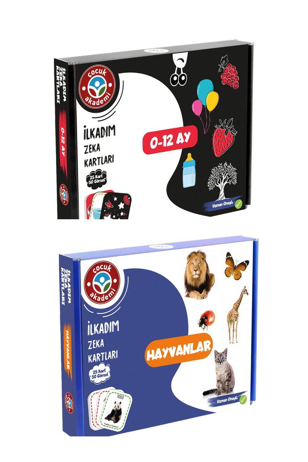 İlk Adım Zeka Kartı 0-12 Ay ve İlk Adım Zeka Kartı Hayvanlar