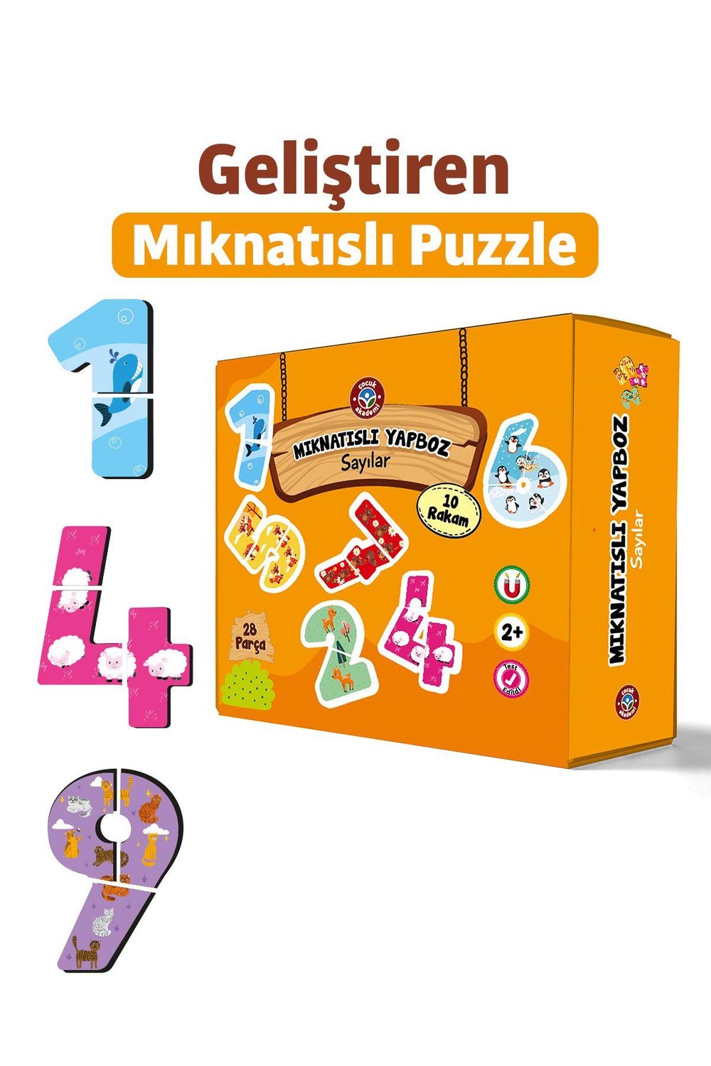 Mıknatıs Özellikli Eğlenceli Puzzle Sayılar