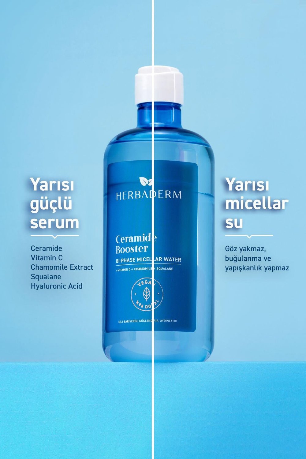 Ceramide Booster, Çift Fazlı Micellar Makyaj Temizleme Suyu 500 ml
