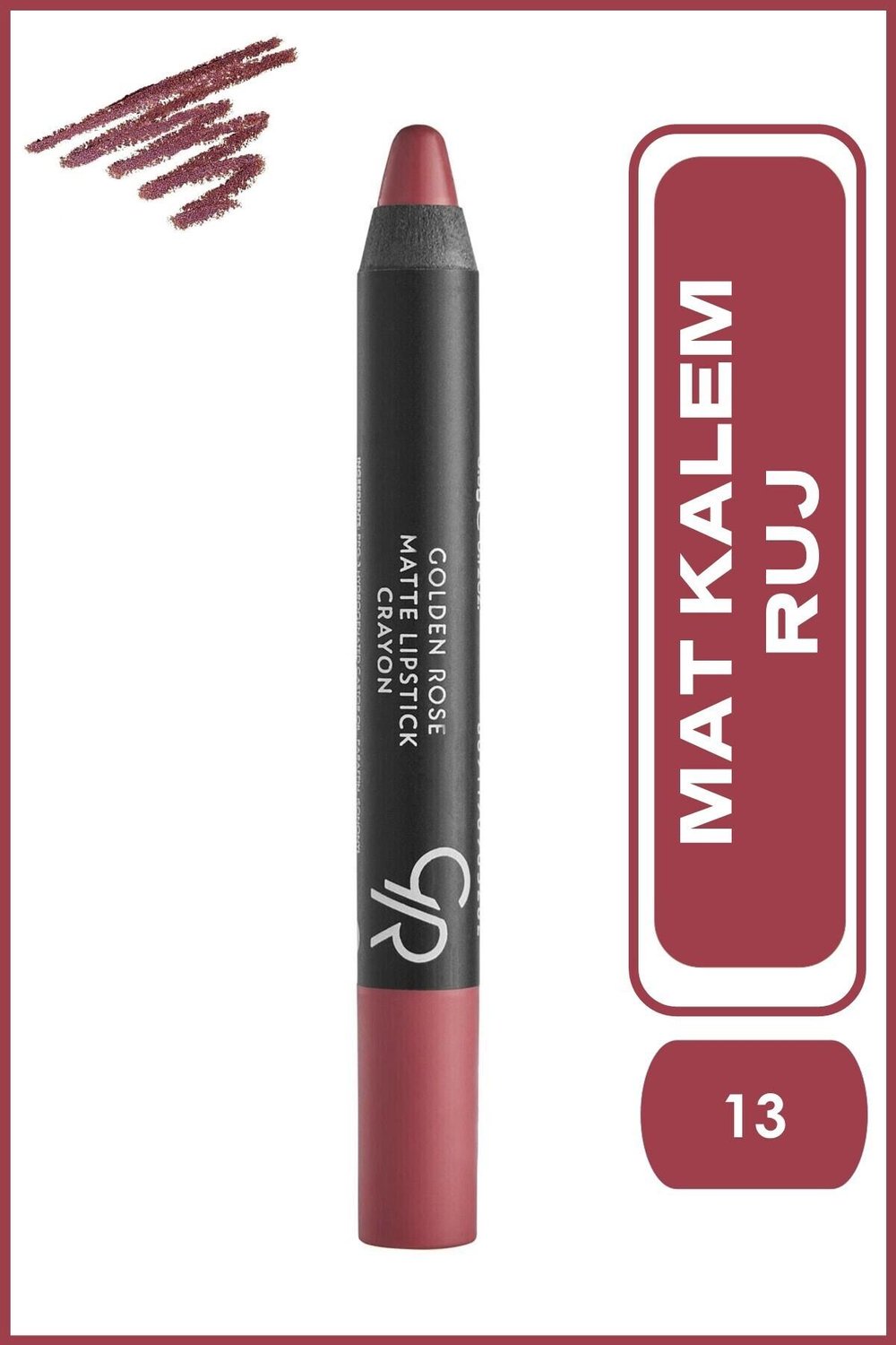 Golden Rose Matte Lipstick Crayon No:13 Mat Kalem Ruj 3,5 g