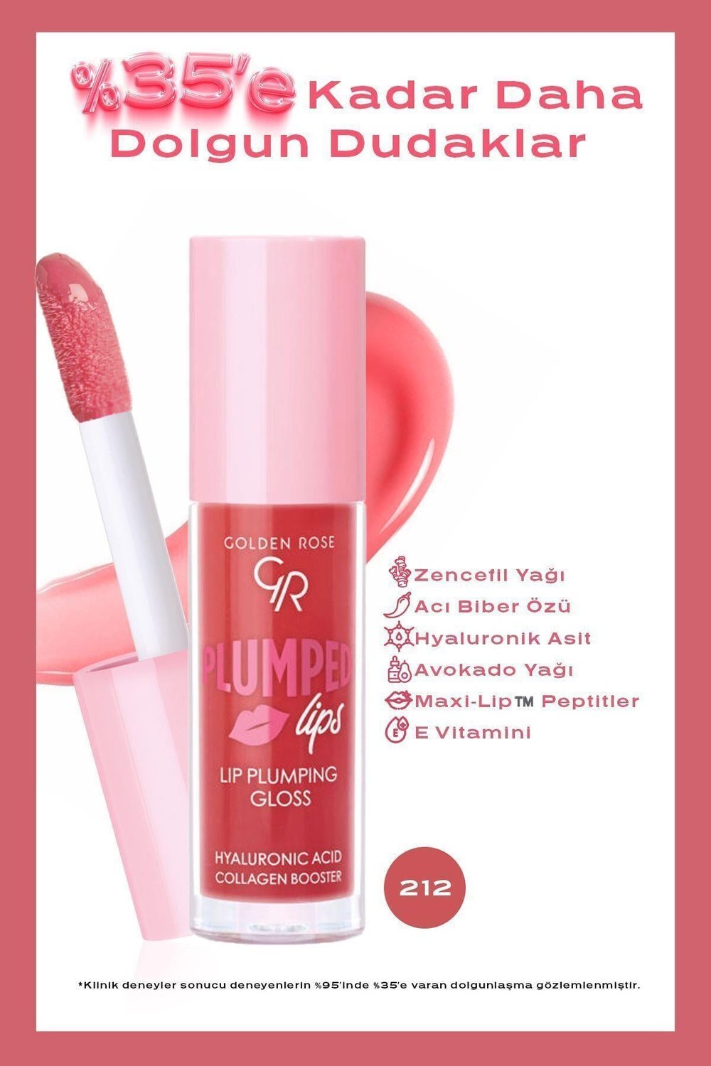 Golden Rose Plumped Lips Dolgunlaştırıcı Dudak Parlatıcısı No:212 4,7 ml