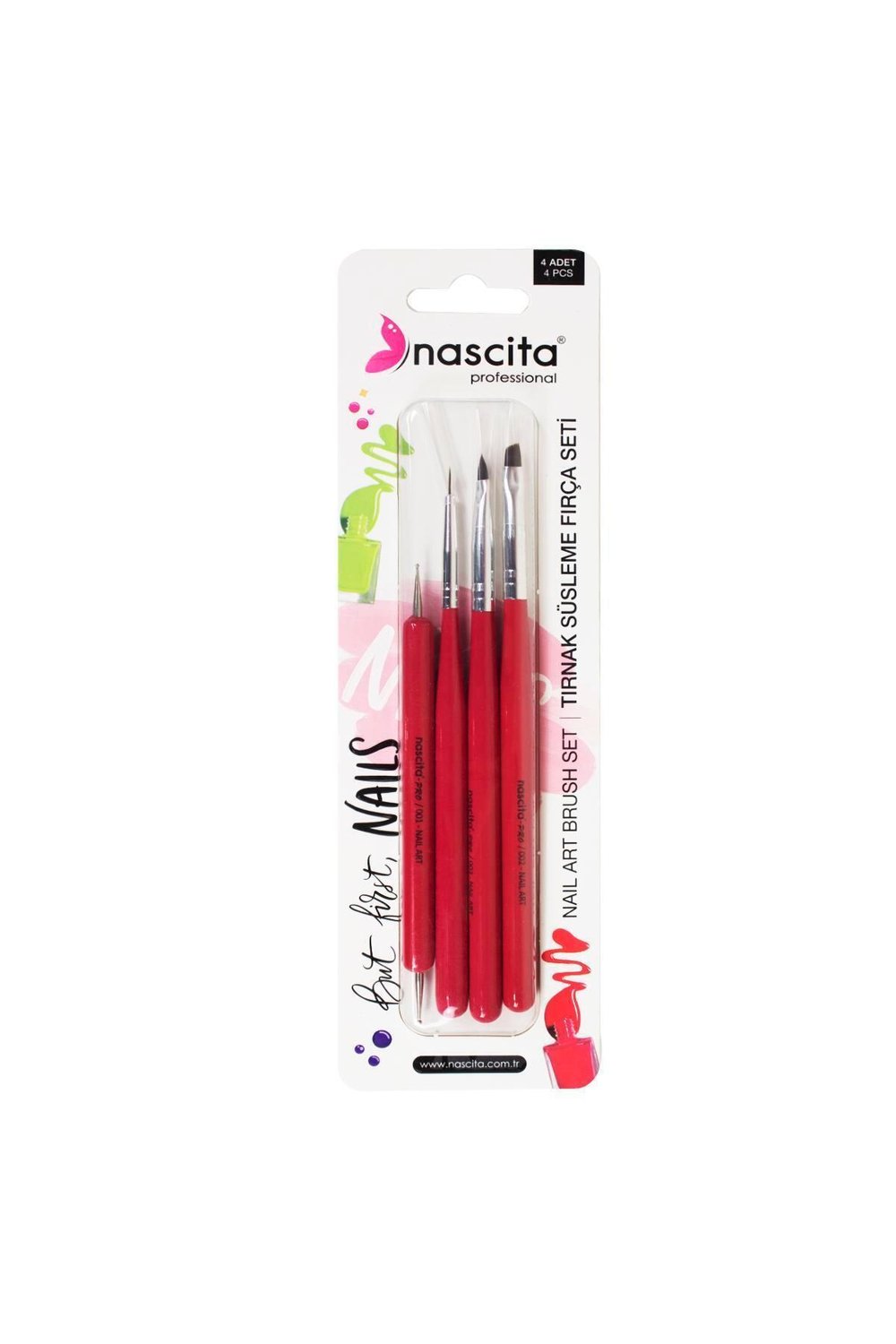 Nail Art Tırnak Süsleme Fırça Seti 4lü - 07