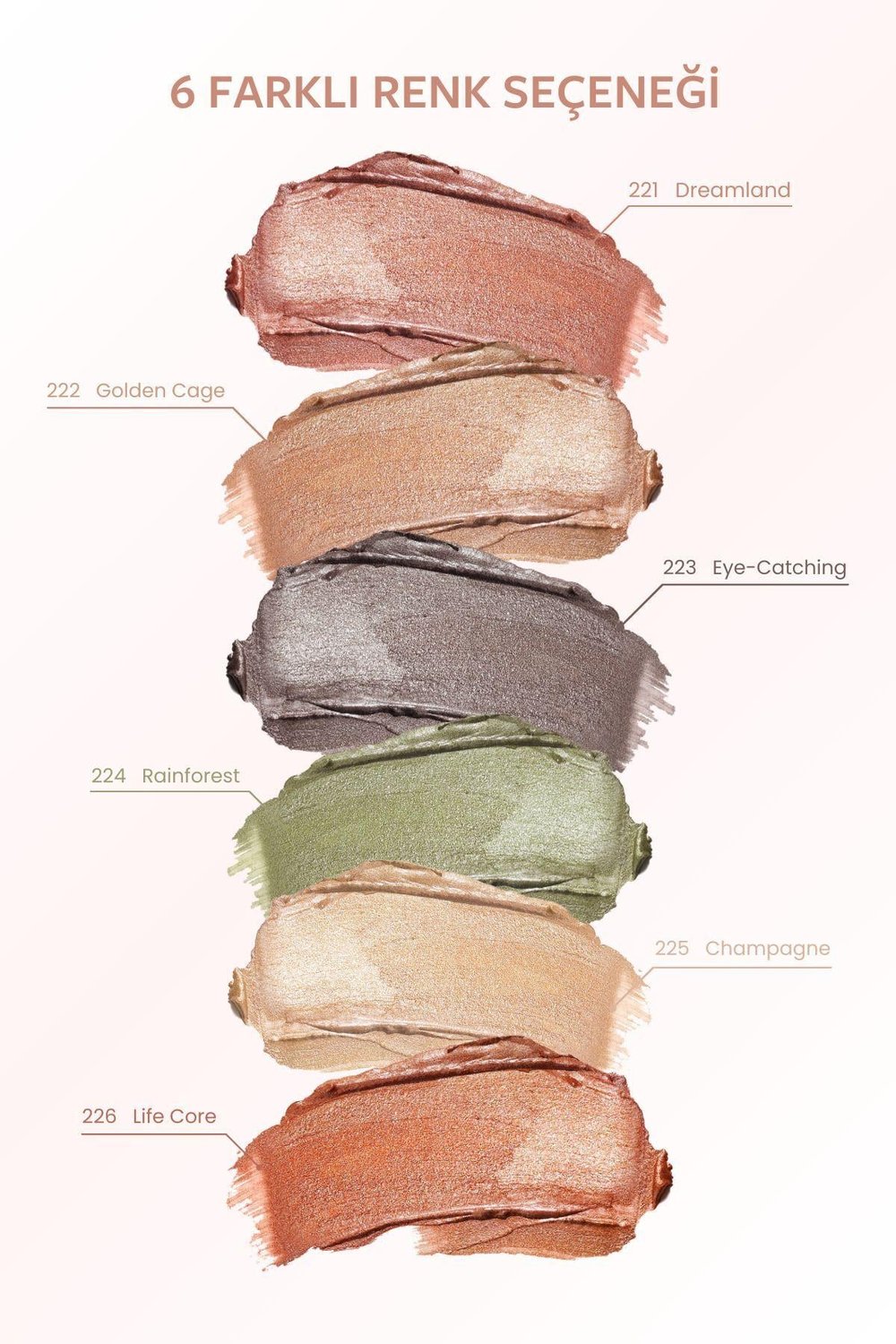 Pastel Glow Liquid Eyeshadow Likit Far - No: 226 (Life Core)