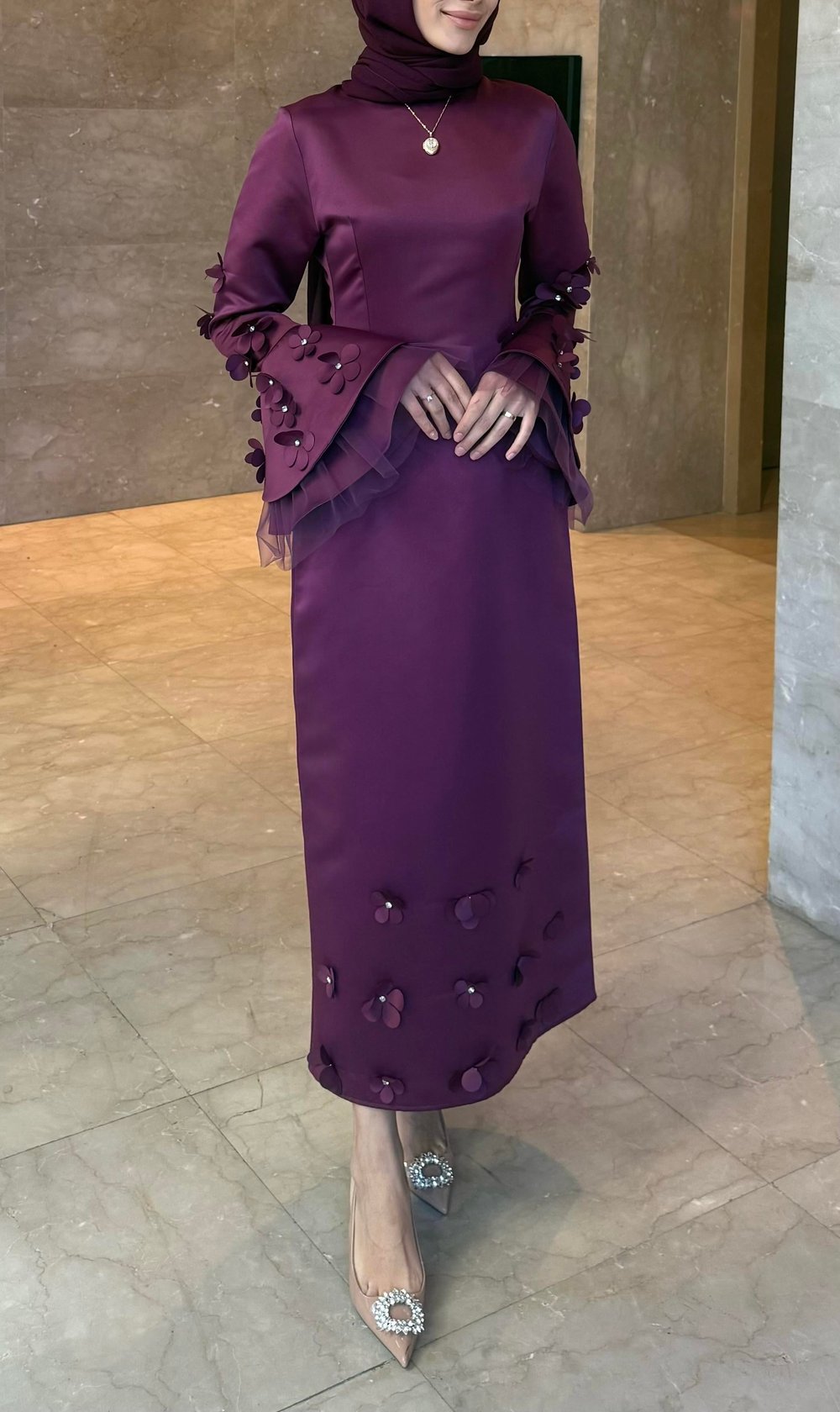 Flower  Dress | Mürdüm