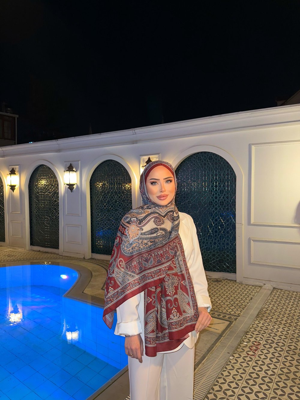 Leysi Model Şal Bordo 