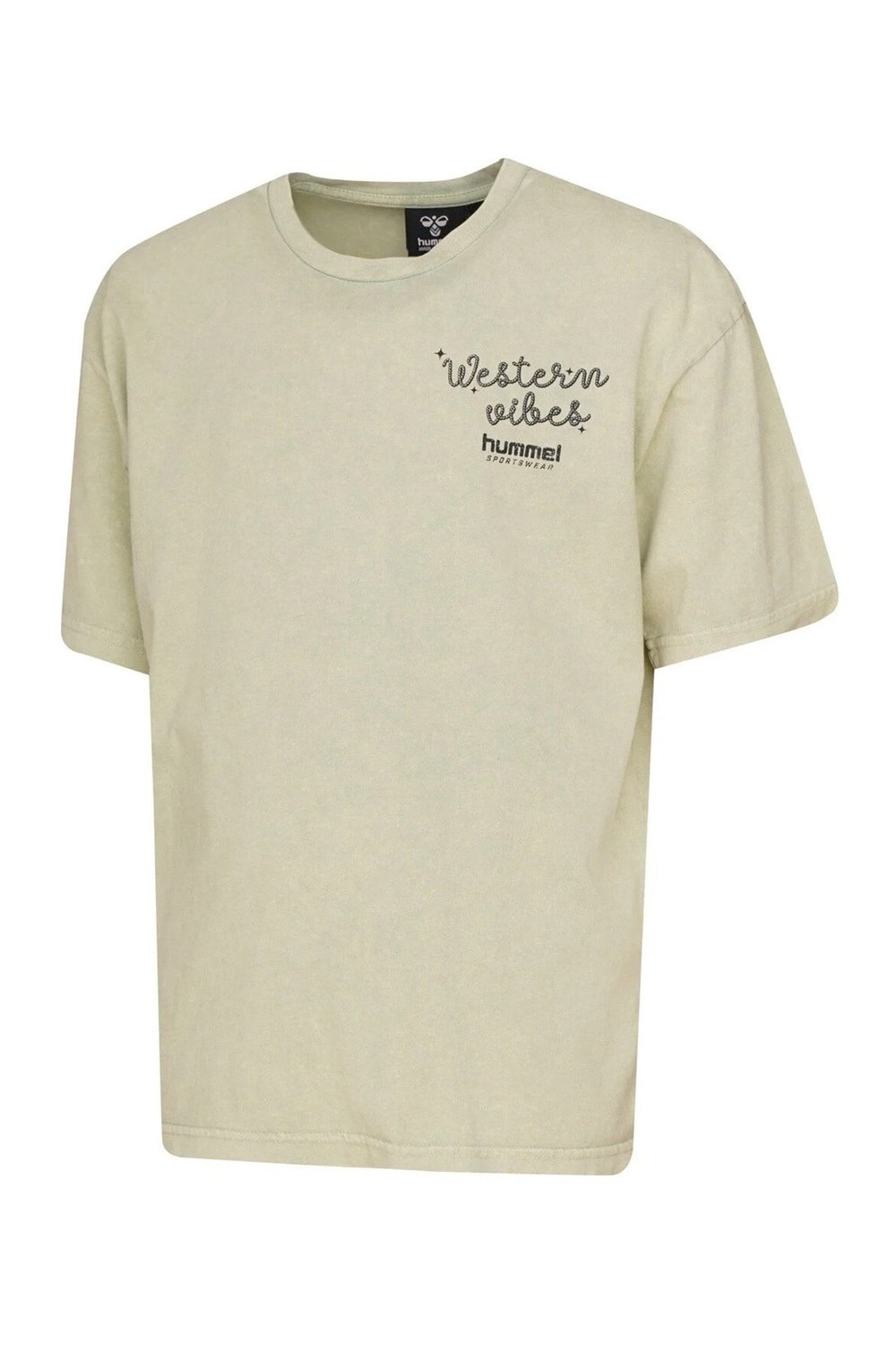 % 100 Pamuk Loose Fit Sırt Baskılı Bisiklet Yaka Erkek Çocuk T Shirt 912301-9856 AÇIK YEŞİL