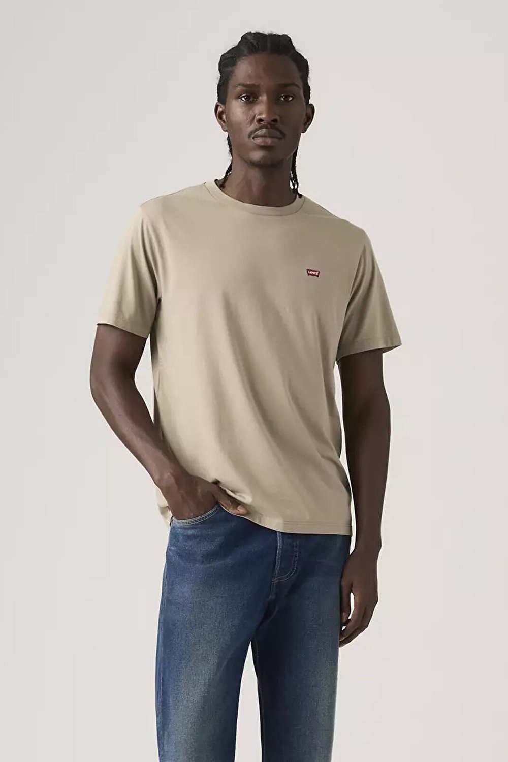 % 100 Pamuk Regular Fit Bisiklet Yaka Erkek T Shirt 008BT-0001 AÇIK KAHVE