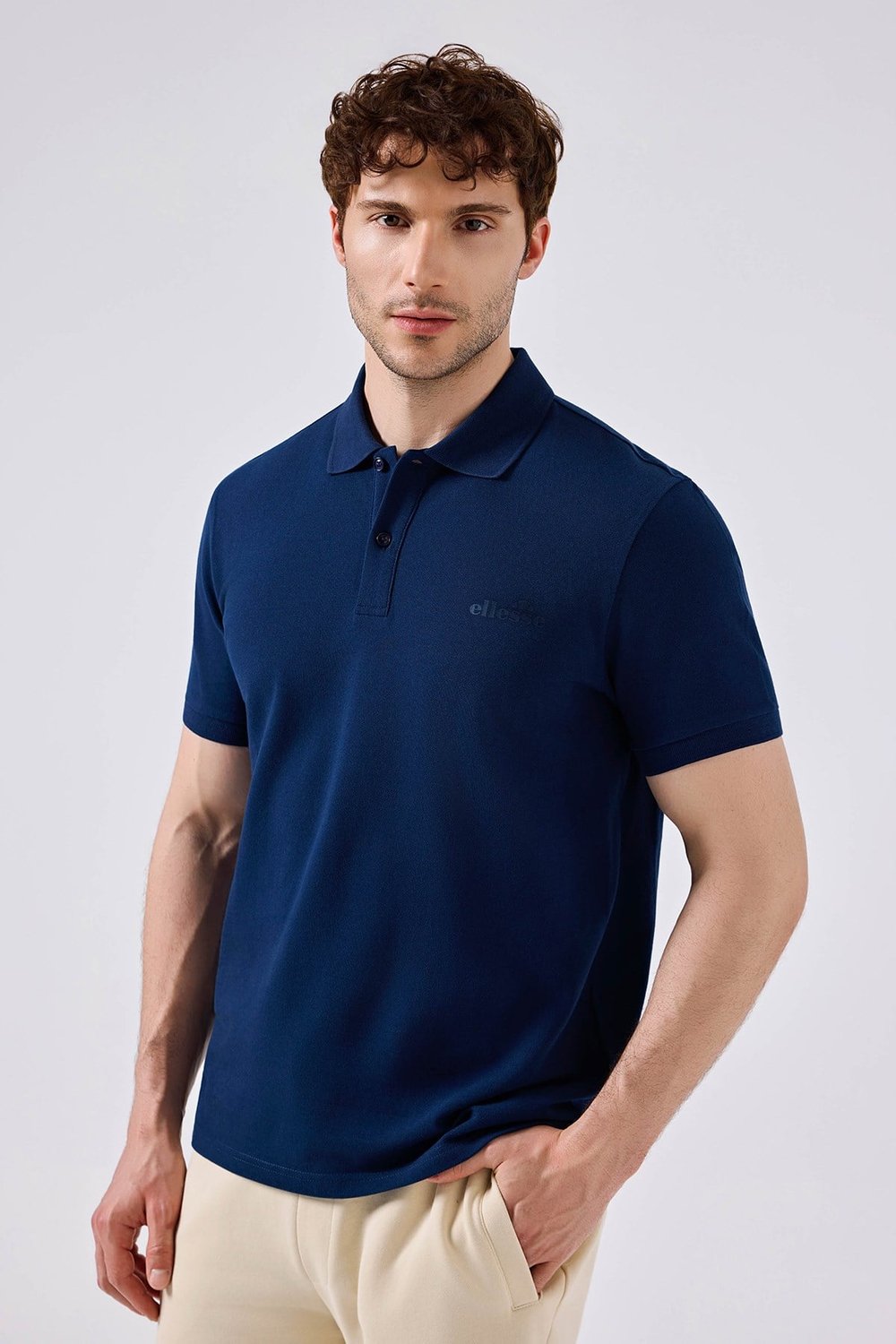 % 100 Pamuk Regular Fit Düğmeli Erkek Polo Yaka T Shirt 6SM5018-NV LACİVERT