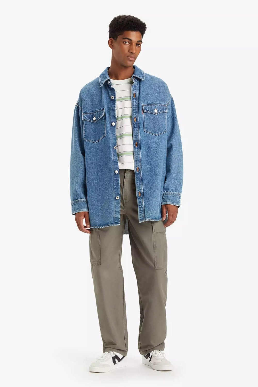 % 100 Pamuk Relaxed Fit Normal Bel Düz Paça Jogger Kargo Erkek Pantolon A7364-0002 HAKİ