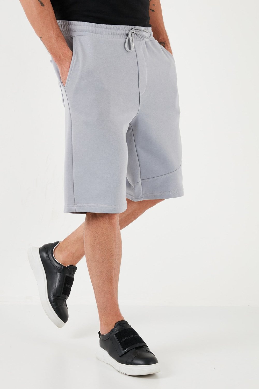 Belden Bağlamalı Pamuklu Cepli Regular Fit Erkek Short 5908041 AÇIK GRİ