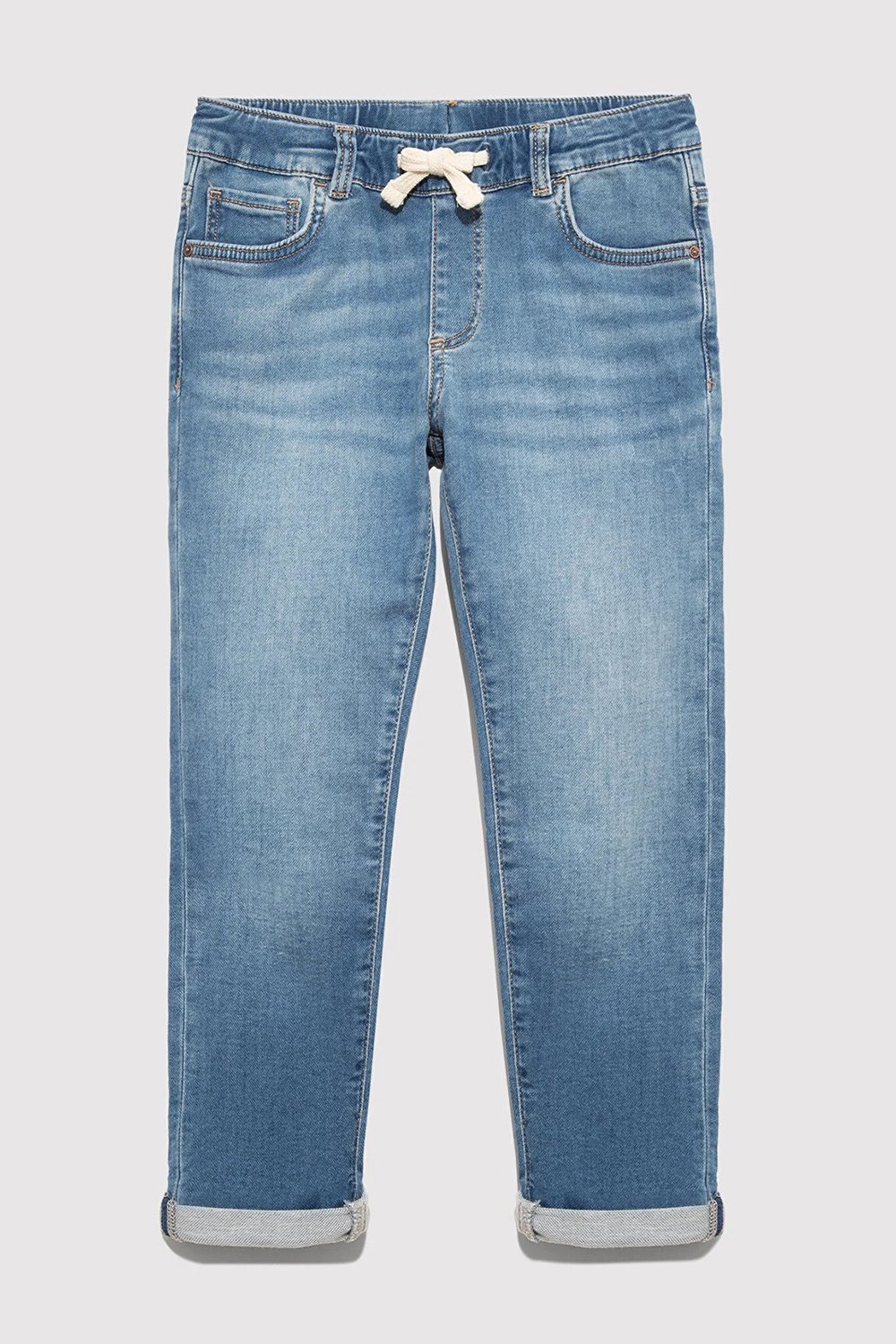 Ben Pamuklu Slim Straight Fit Normal Bel Düz Paça Jeans Erkek Çocuk Kot Pantolon 6011656-A2944 MAVİ
