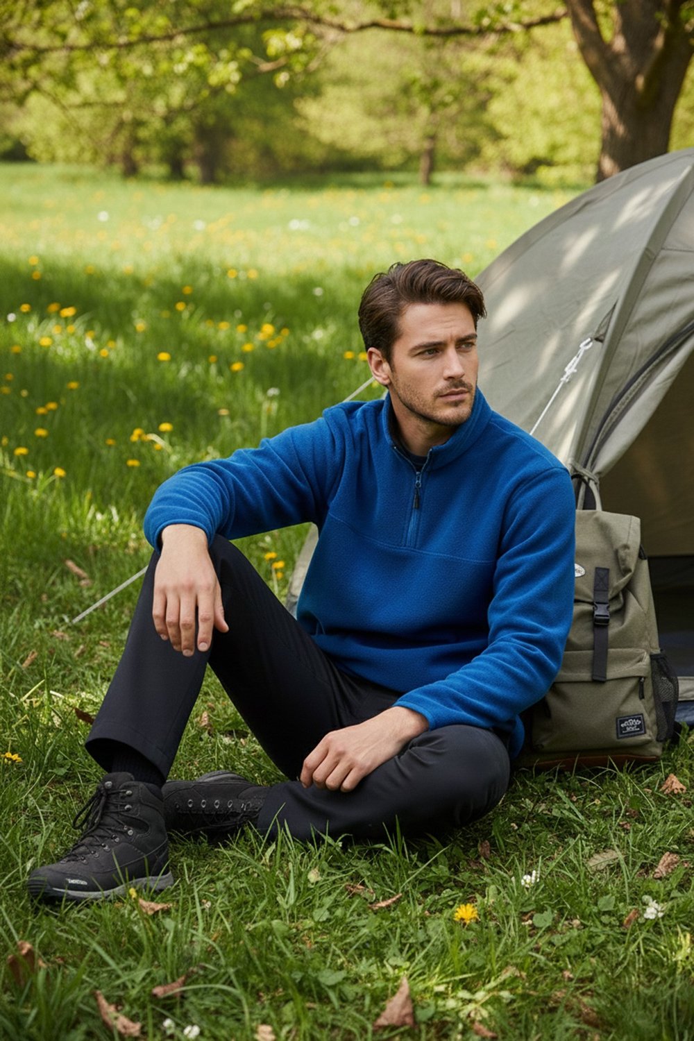 Buratti Slim Fit Anti-Pilling Tüylenme Yapmayan Bato Yaka Kışlık Şardonlu Erkek Polar 5906001 Saks-Saks
