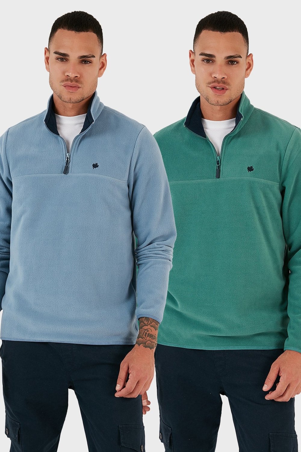Buratti Slim Fit Anti-Pilling Tüylenme Yapmayan Şardonlu Soğuk Geçirmez  2'li Paket Erkek Polar 5906001S2 Açık Mavi-Benetton