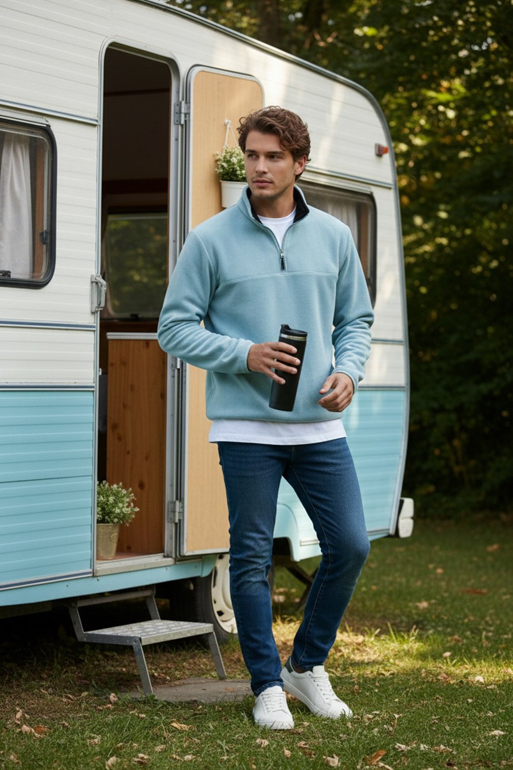 Buratti Slim Fit Anti-Pilling Tüylenme Yapmayan Bato Yaka Kışlık Şardonlu Erkek Polar 5906001 Mint-Mint