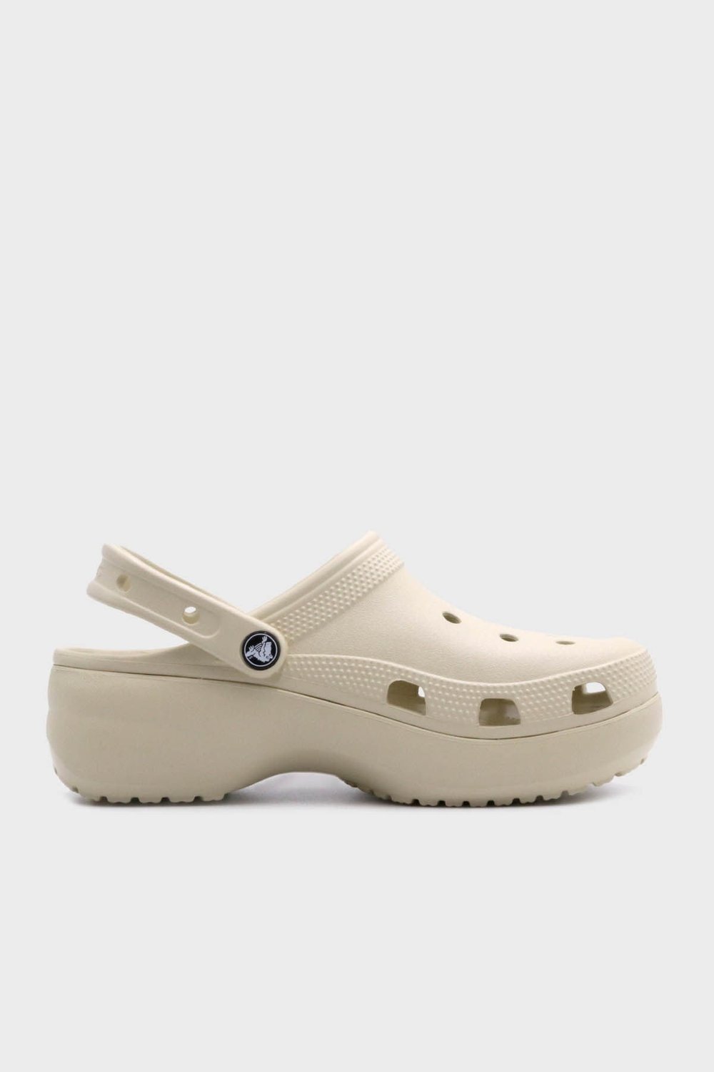 Crocs Classic Platform Clog W Logolu Çıkarılabilir Kayışlı Kadın Terlik 206750-2Y2 KEMİK
