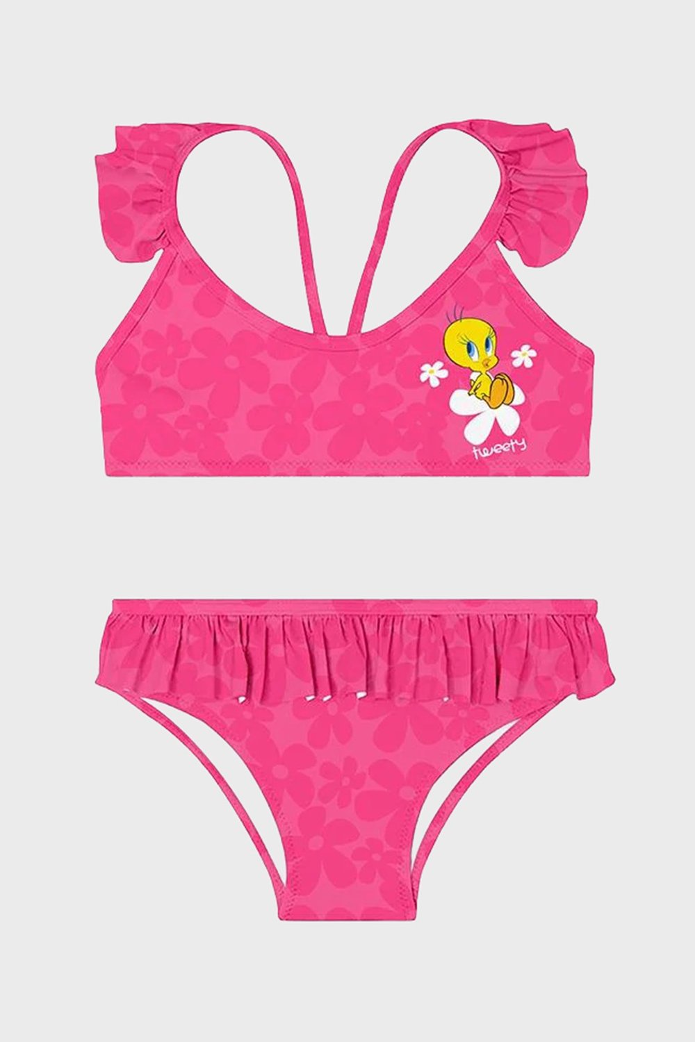 Daisyloo  Kolay Kuruyan Uv Korumalı Fırfırlı Kız Çocuk Bikini SB2612050102 PEMBE