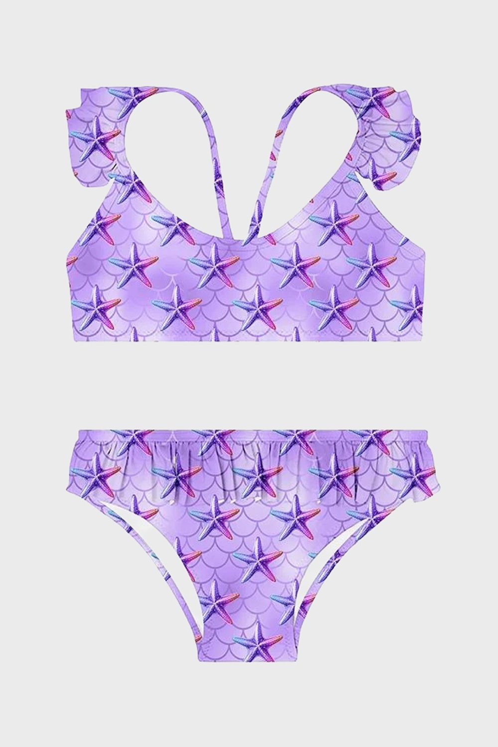 Delicate Kolay Kuruyan Uv Korumalı Fırfırlı Kız Çocuk Bikini SB2611000105 LİLA
