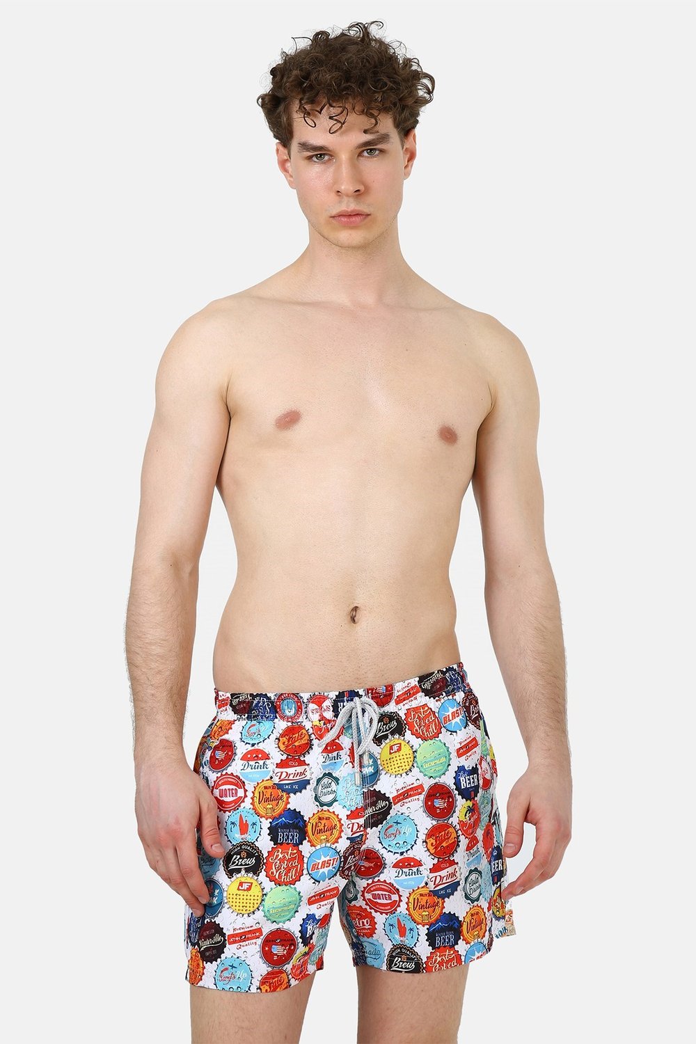 Deniz Şortu All Over Cepli Erkek Mayo Short JFSSSW37BEERCAP BEYAZ-ORANGE