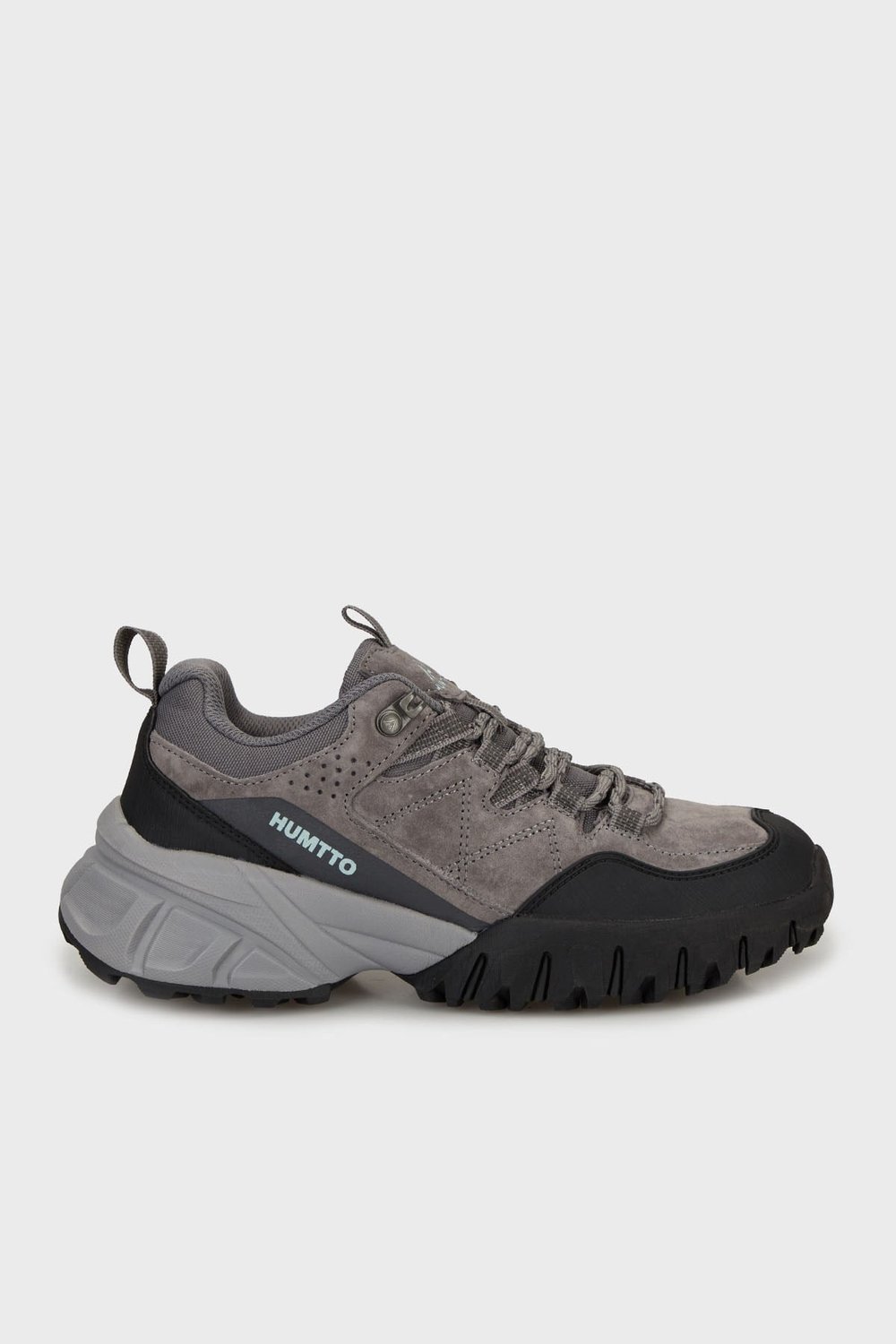 Deri Karışımlı Bağcıklı Sneaker Kadın Ayakkabı 679-350354B2 KOYU GRİ