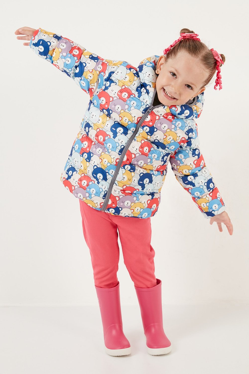 Ekstra Dolgulu İçi Yumuşak Polarlı Kapüşonlu Şişme Unisex Çocuk Mont 5763008 KIRMIZI