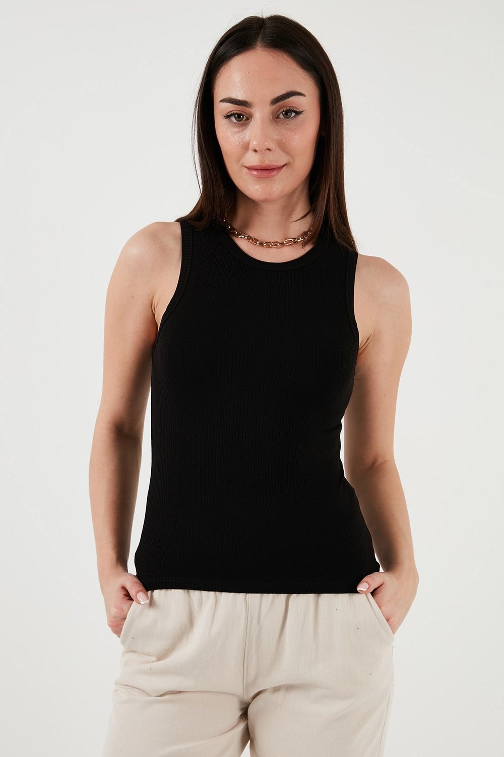Fashion Friends Fitilli Halter Yaka Kadın Atlet 26Y0479K1 SİYAH