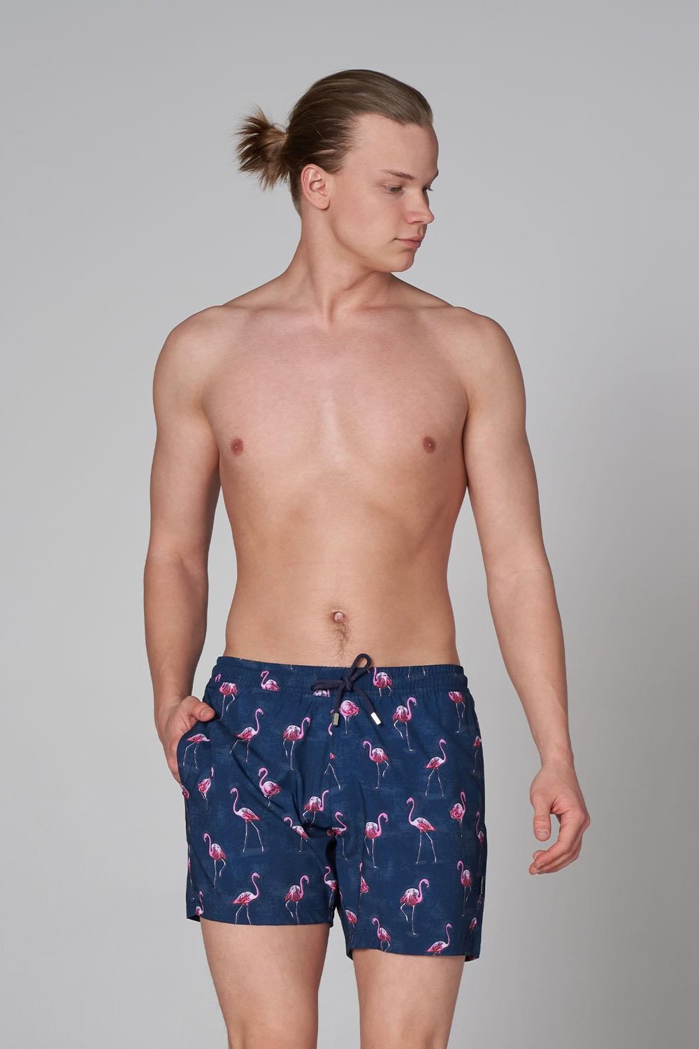 Flamingo Desenli Hızlı Kuruyan Erkek Mayo Short JFSSSWL61 LACİVERT