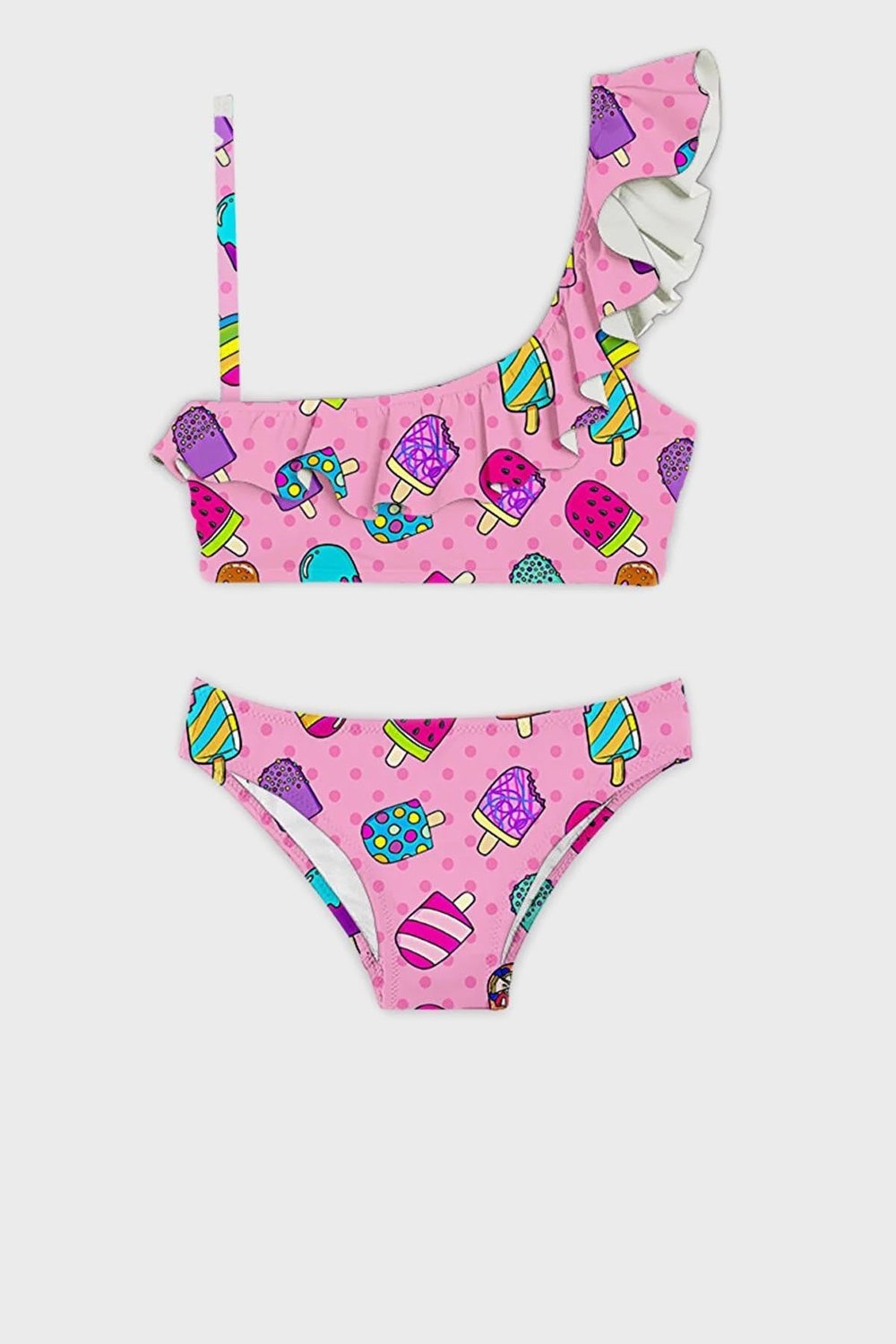 Frutti 50+ UPF Uv Korumalı Fırfırlı Kız Çocuk Bikini SB2411000612 PEMBE