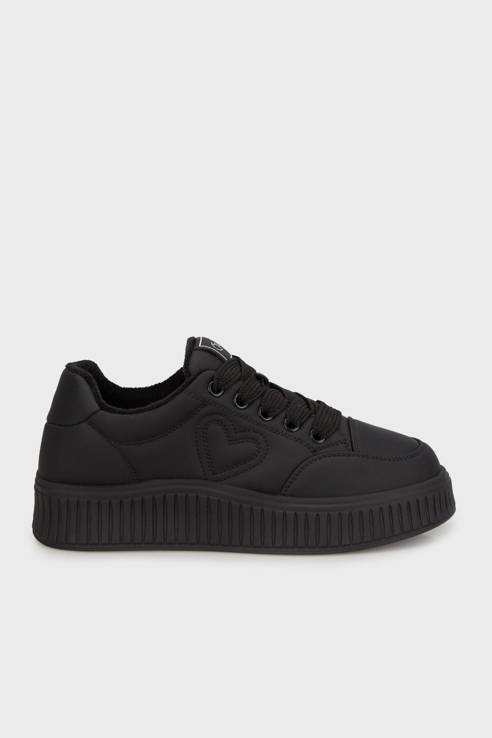 Guja İçi Yumuşak Tüylü Kalın Tabanlı Sneaker Bayan Ayakkabı 38925K419 SİYAH