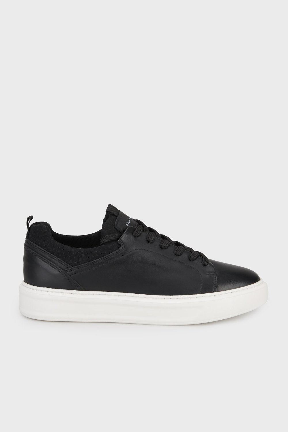 Hakiki Deri Kalın Tabanlı Sneaker Erkek Ayakkabı 15221593S1 SİYAH