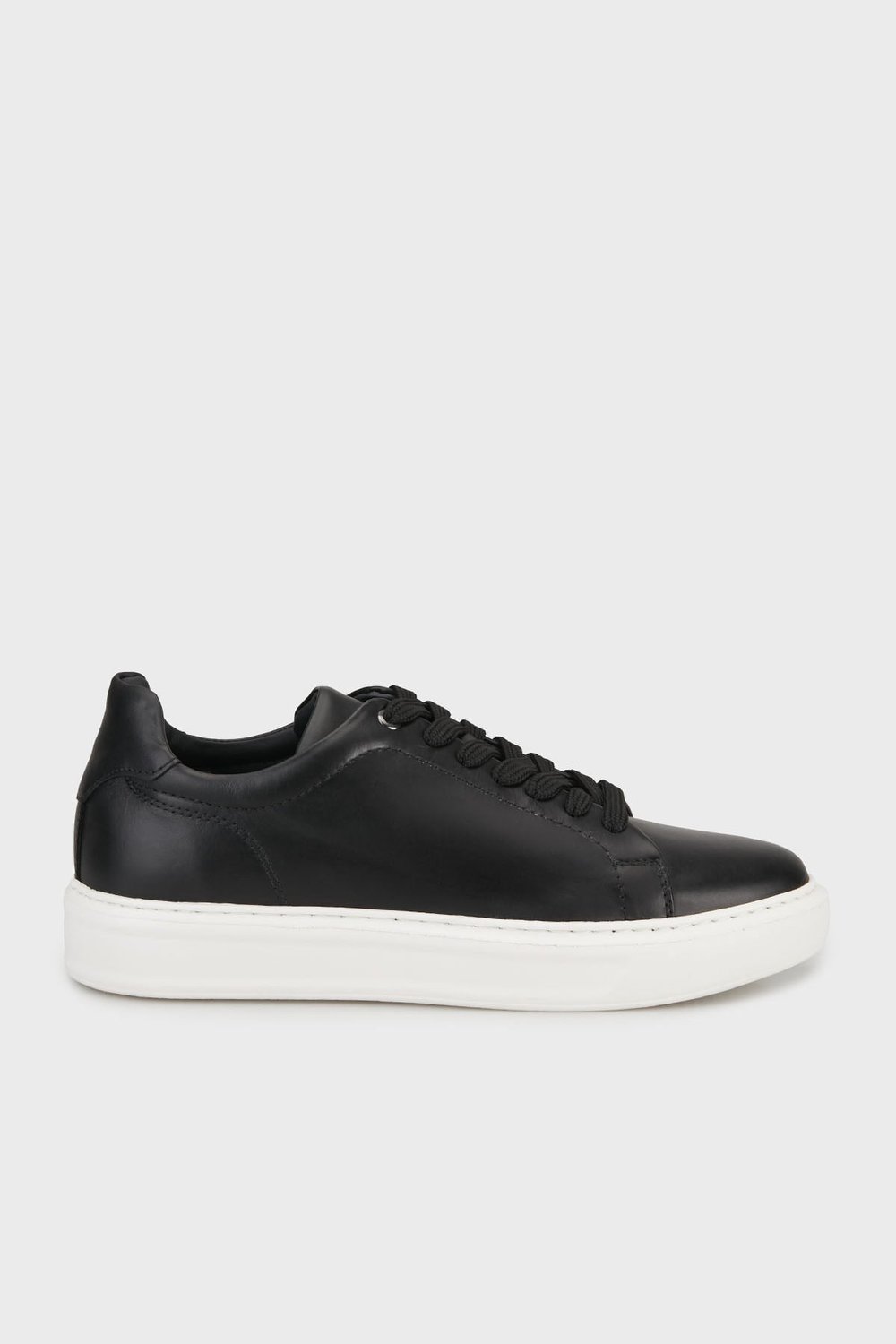 Hakiki Deri Sneaker Erkek Ayakkabı 15218661S2 SİYAH-BEYAZ