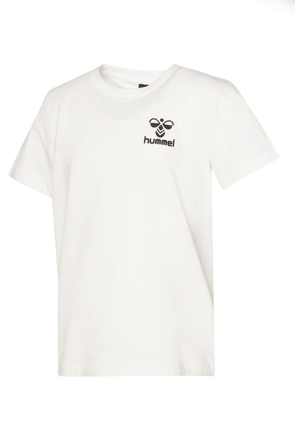 Hummel % 100 Pamuk Regular Fit Logo Baskılı Bisiklet Yaka Unisex Çocuk T Shirt 980347-9003 BEYAZ