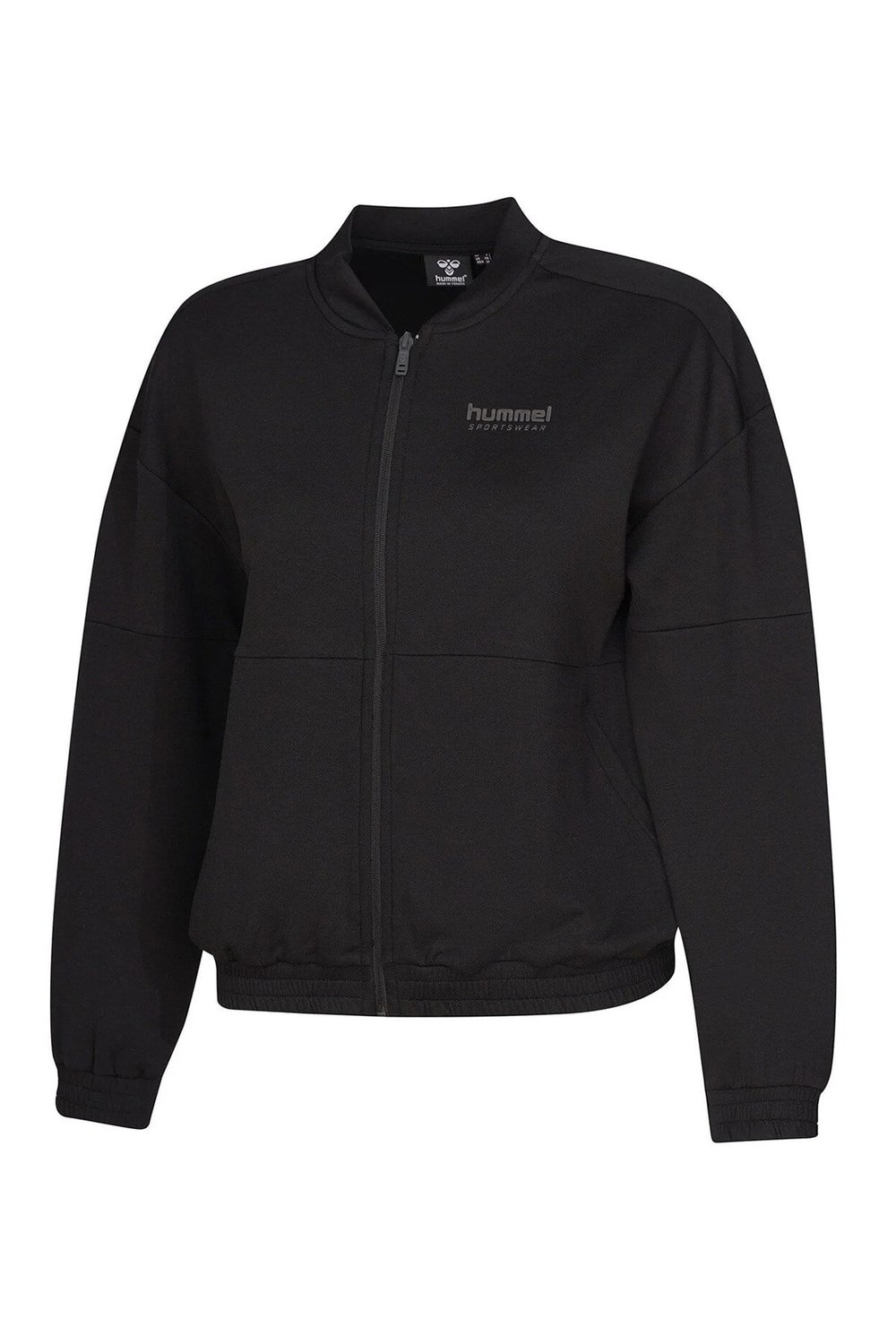 Hummel Loose Fit Logolu Kolej Yaka Bayan Eşofman Üstü 922499-2001 SİYAH