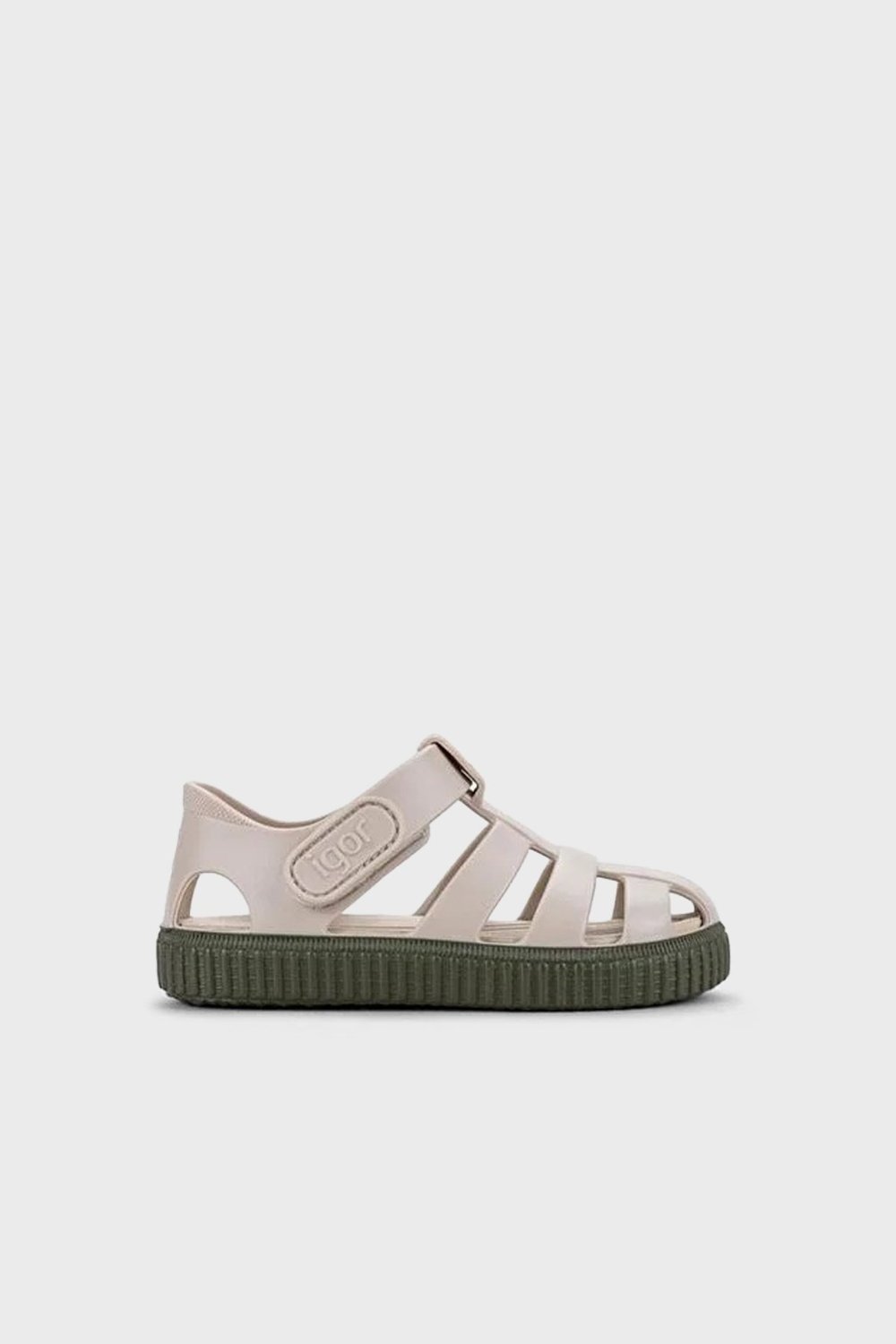 Igor Nıco Logolu Cırt Cırtlı Unisex Çocuk Sandalet S10368 KAKİ