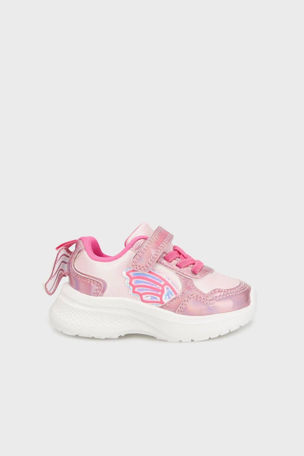 Işıklı Cırtlı ve Bağlamalı Sneaker Kız Çocuk Ayakkabı BUCK3041 PEMBE