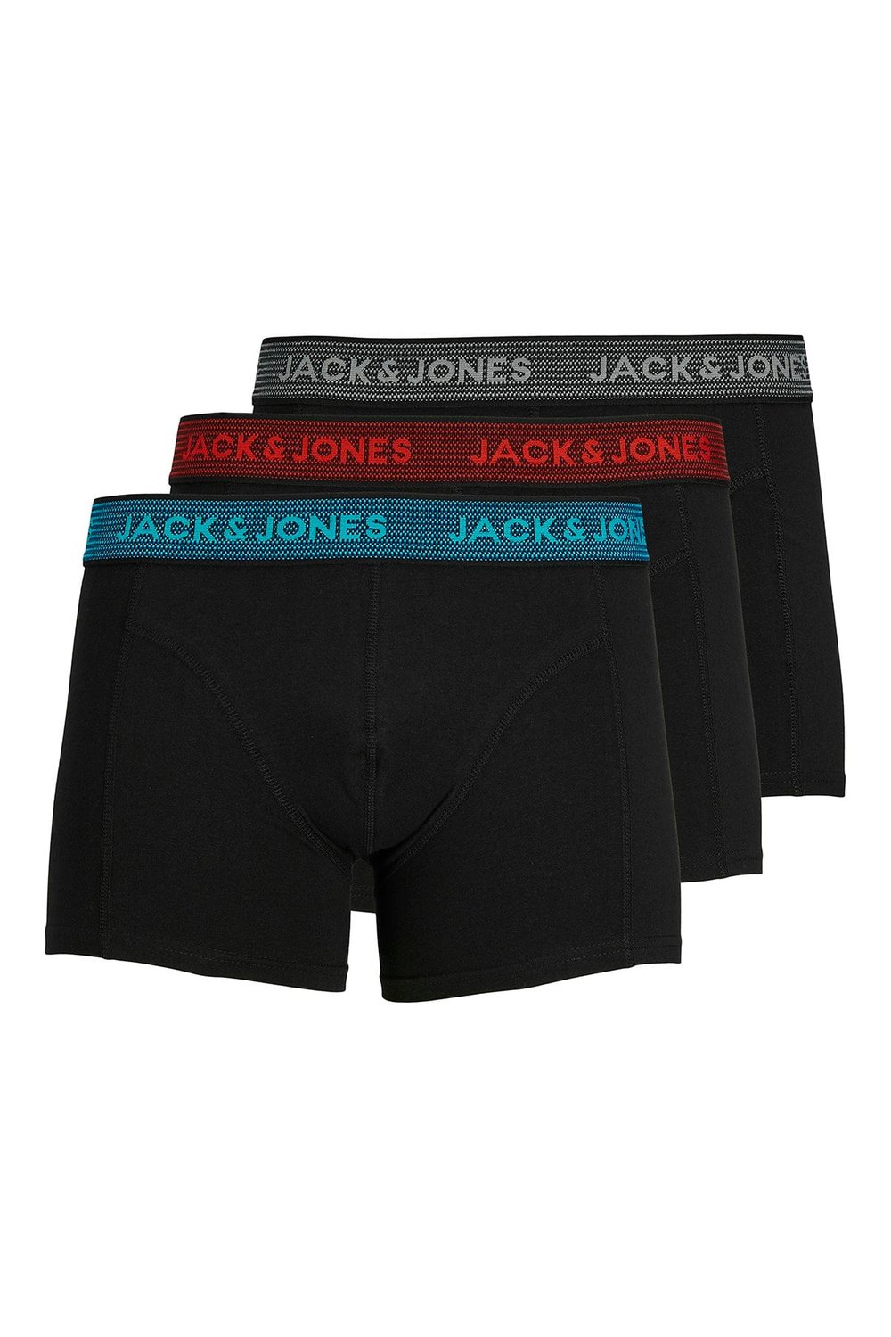 Jack & Jones Additionals Jacwaistband Streç Pamuklu Logo Baskılı 3 Pack Erkek Boxer 12127816 ASFALT