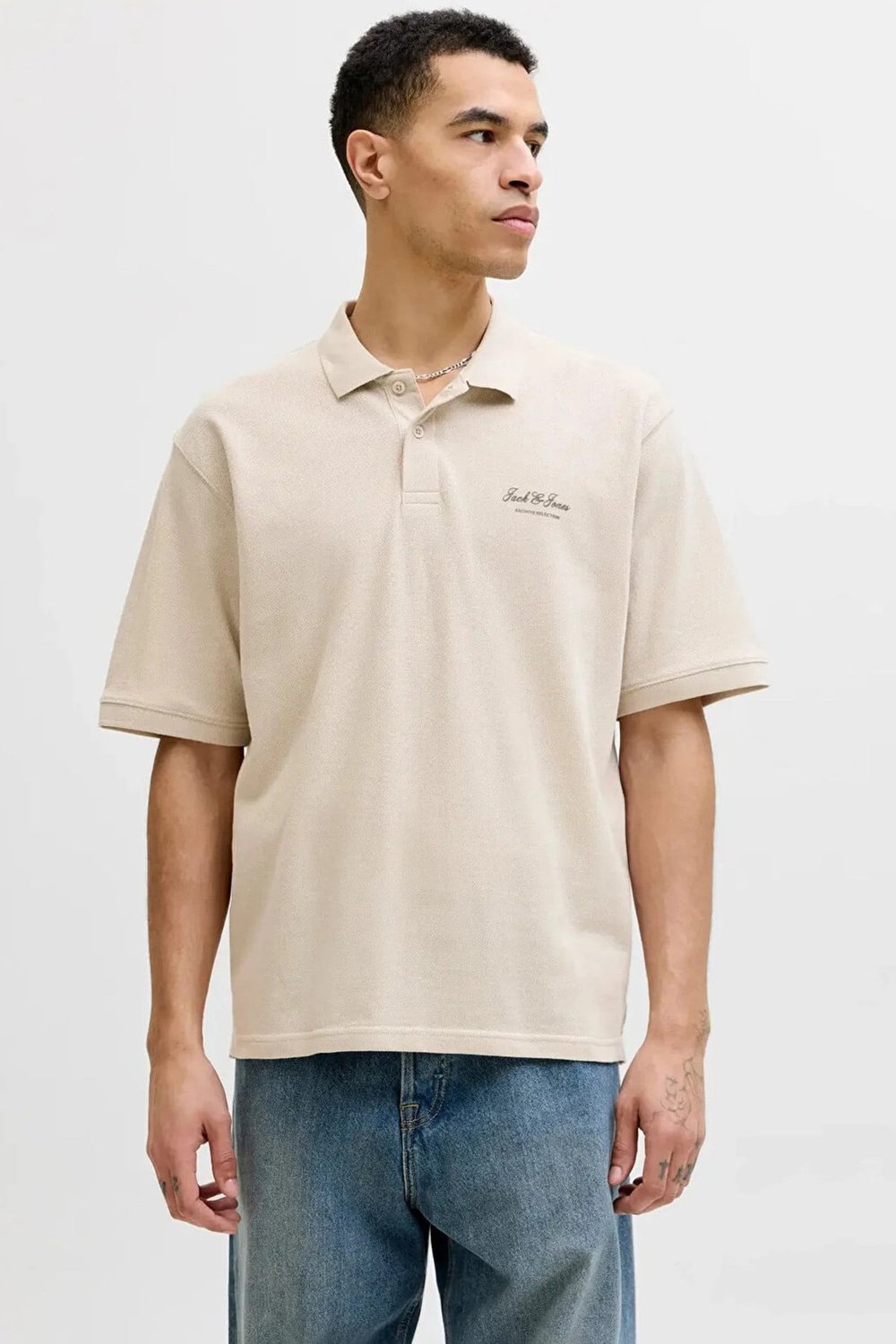 Jack & Jones Essentials Jjearchive Logolu Pamuklu Erkek Polo Yaka T Shirt 12288877 TAŞ