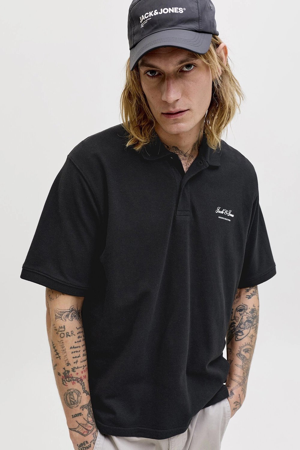 Jack & Jones Essentials Jjearchive Logolu Pamuklu Erkek Polo Yaka T Shirt 12288877 SİYAH