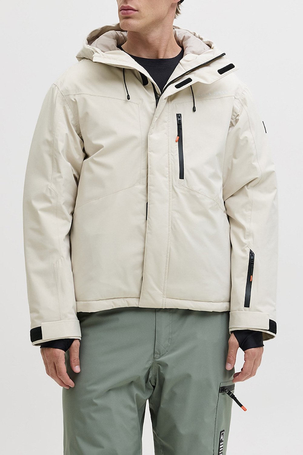 Jack & Jones Jjalpes Regular Fit Kapüşonlu Yaka Su Geçirmez Erkek Mont 12284649 AÇIK BEJ