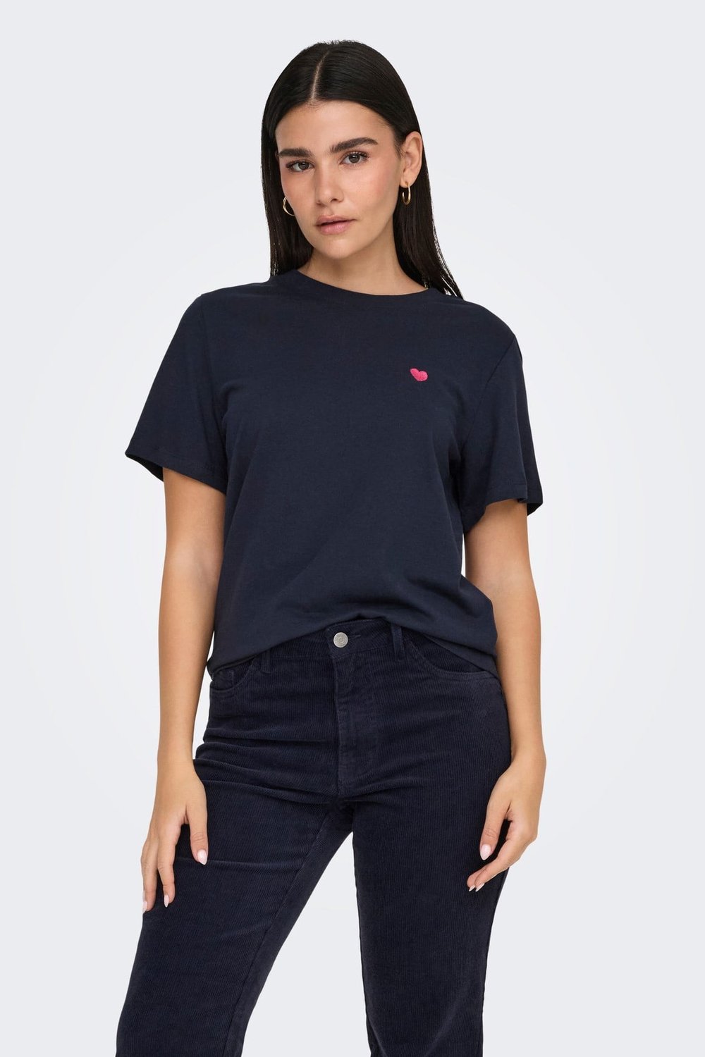 Jdy Jdypisa Pamuklu Regular Fit Bisiklet Yaka Bayan T Shirt 15298612 LACİVERT