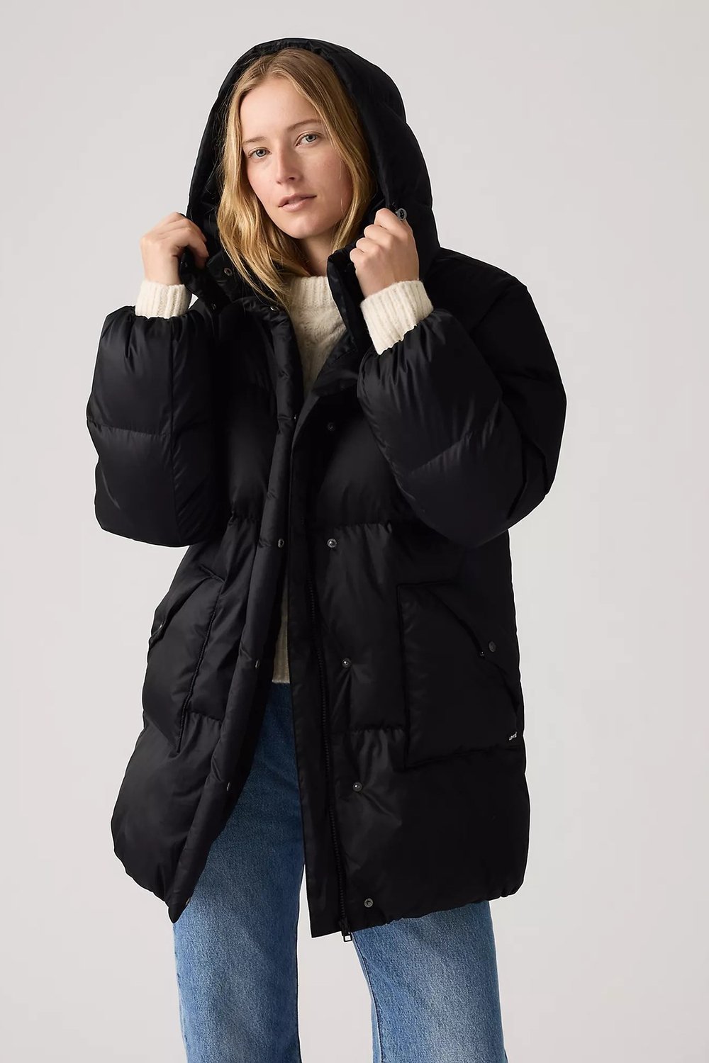 Kaiptoneli Regular Fit Kapüşonlu Kadın Mont 003HB-0000 SİYAH