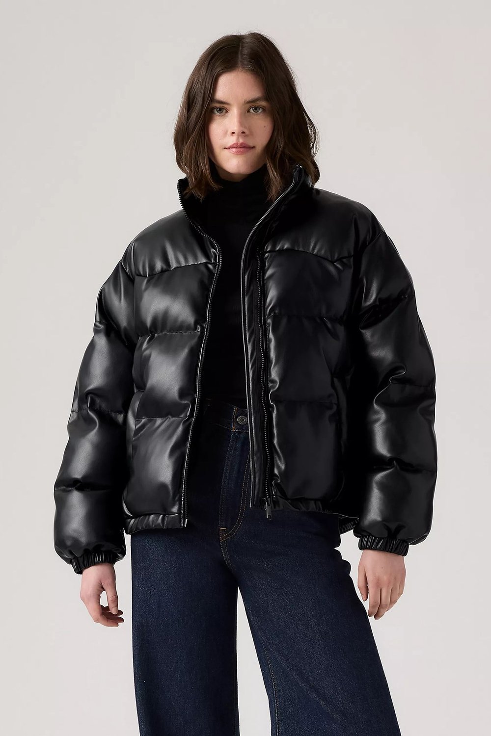 Kapitoneli Regular Fit Dik Yaka Kadın Mont 003FV-0002 SİYAH