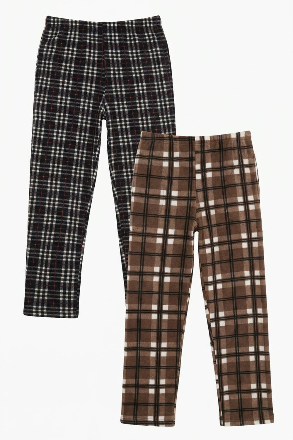 Lastikli Bel Düz Paça Ultra Soft Polar 2'li Paket Erkek Pijama Altı 6098001S2 Camel-SBordo